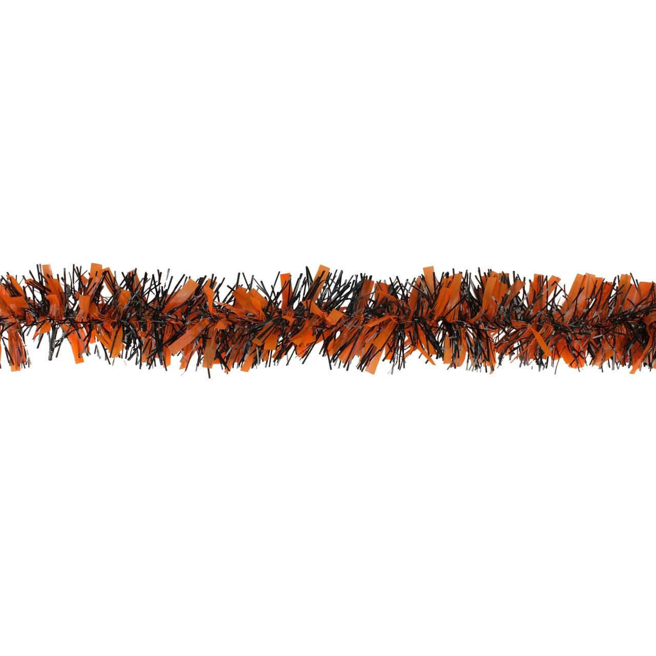 50' Orange And Black Halloween Tinsel Garland - Unlit 4 50' Orange And Black Halloween Tinsel Garland - Unlit - Image 2