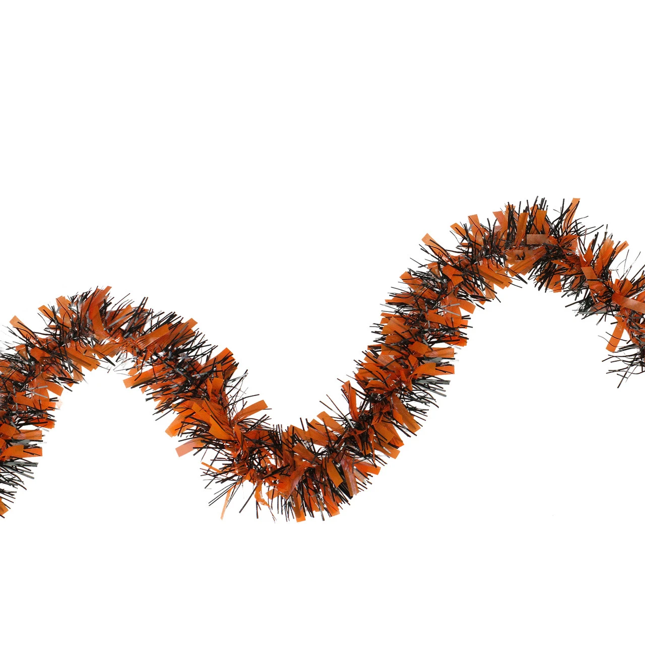 50' Orange And Black Halloween Tinsel Garland - Unlit 5 50' Orange And Black Halloween Tinsel Garland - Unlit - Image 3