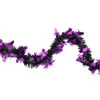 Black With Purple Bats Halloween Tinsel Garland - 50 Feet, Unlit -Christmas Decoration Store northlight k28319 72135.1667623068