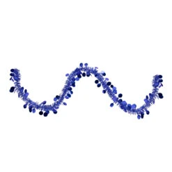 50' X 1.5" Lavish Blue Tinsel Christmas Garland With Polka Dots - Unlit
