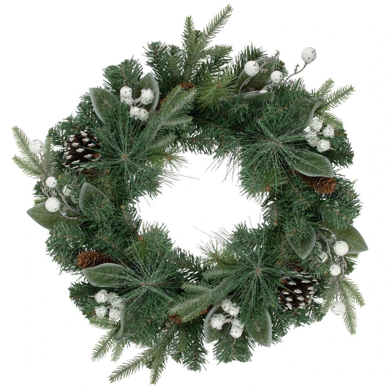 Frosted White Berry And Mixed Pine Artificial Christmas Wreath, 24-Inch, Unlit 3 Frosted White Berry And Mixed Pine Artificial Christmas Wreath, 24-Inch, Unlit