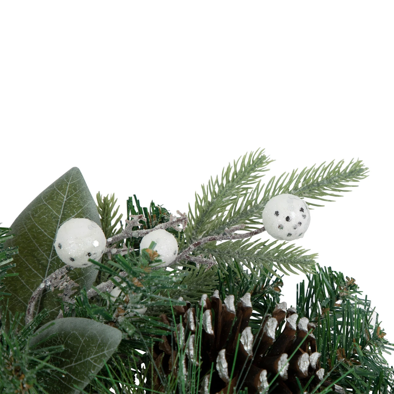 Frosted White Berry And Mixed Pine Artificial Christmas Wreath, 24-Inch, Unlit 4 Frosted White Berry And Mixed Pine Artificial Christmas Wreath, 24-Inch, Unlit - Image 2