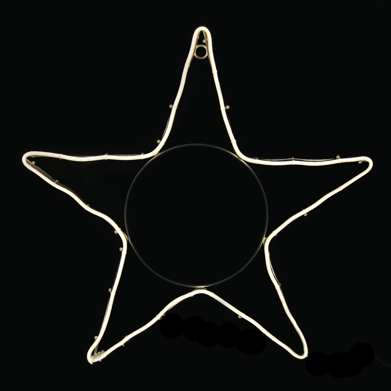 19.75" Neon Style LED Lighted Star Christmas Window Silhouette Decoration 3 19.75" Neon Style LED Lighted Star Christmas Window Silhouette Decoration