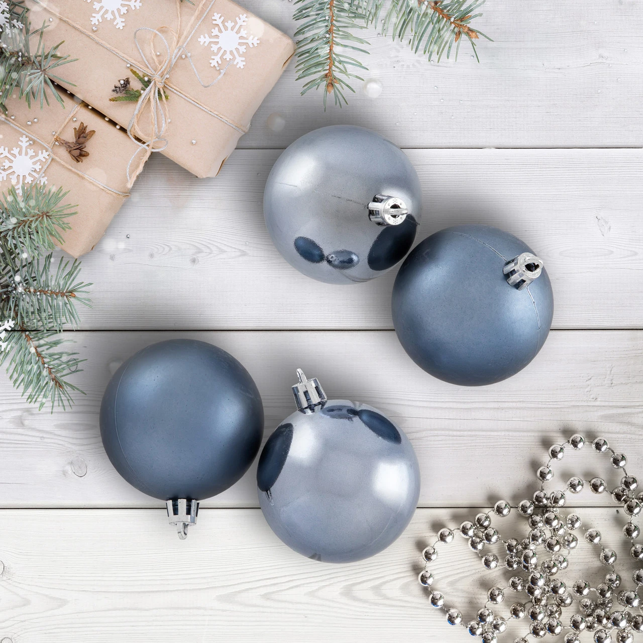 60ct Denim Blue Shatterproof 2-Finish Christmas Ball Ornaments 2.5" (60mm) 3 60ct Denim Blue Shatterproof 2-Finish Christmas Ball Ornaments 2.5" (60mm)