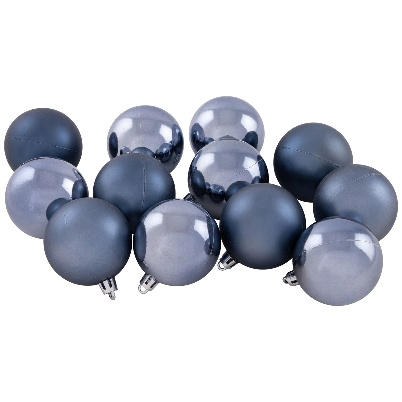 60ct Denim Blue Shatterproof 2-Finish Christmas Ball Ornaments 2.5" (60mm) 4 60ct Denim Blue Shatterproof 2-Finish Christmas Ball Ornaments 2.5" (60mm) - Image 2
