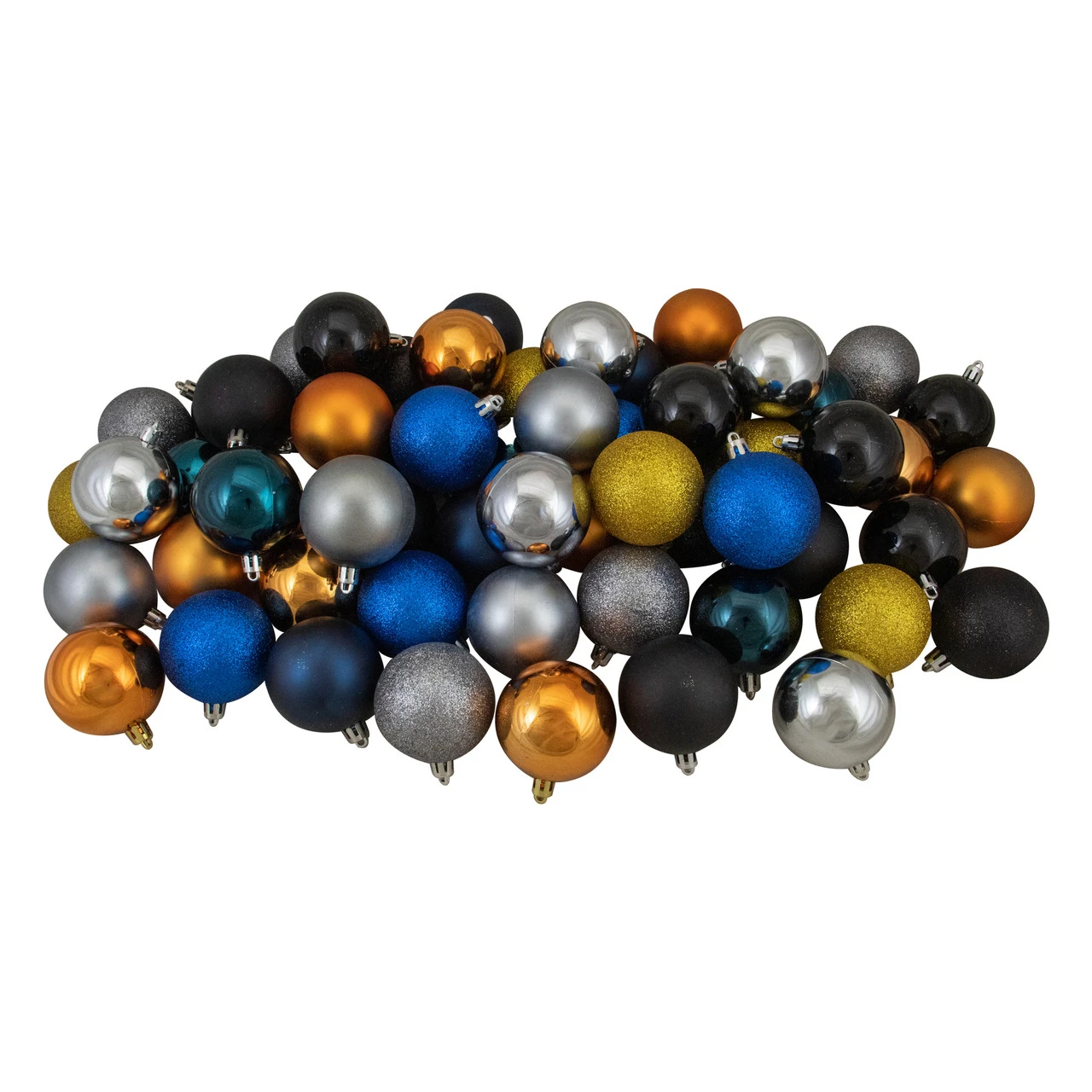 60ct Blue And Yellow Shatterproof 3-Finish Christmas Ball Ornaments 2.5" (60mm) 3 60ct Blue And Yellow Shatterproof 3-Finish Christmas Ball Ornaments 2.5" (60mm)