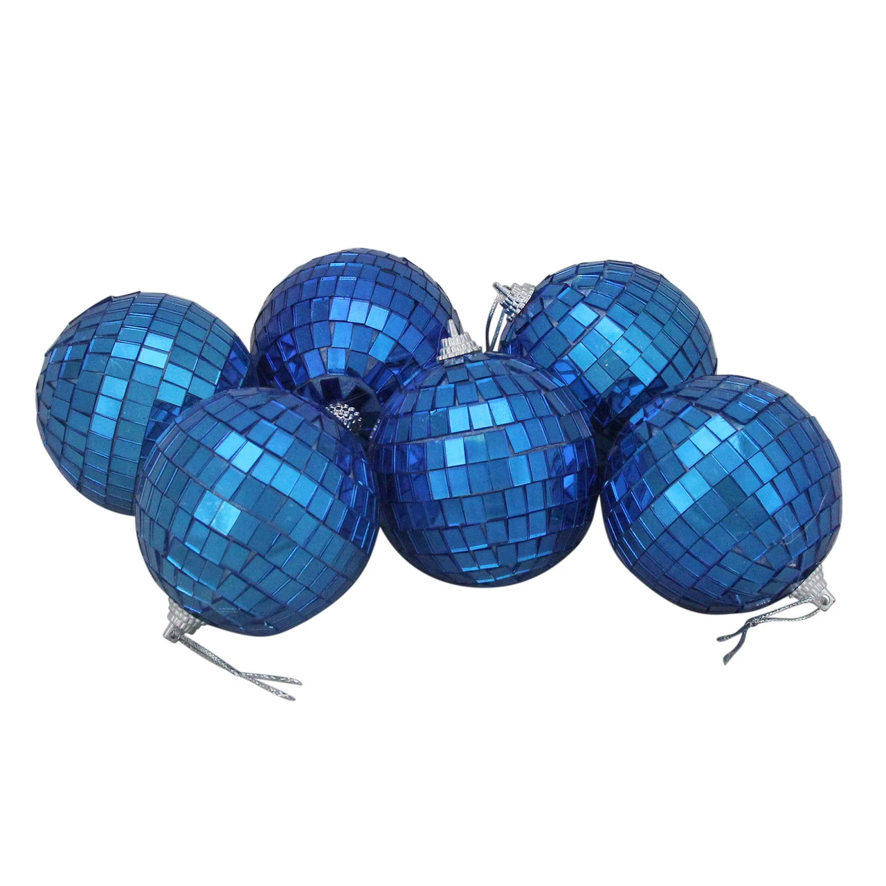 6ct Lavish Blue Mirrored Glass Disco Ball Christmas Ornaments 2.75" (70mm) 3 6ct Lavish Blue Mirrored Glass Disco Ball Christmas Ornaments 2.75" (70mm)
