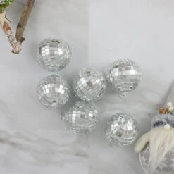 6ct Silver Splendor Mirrored Glass Disco Ball Christmas Ornaments 2.75" -Christmas Decoration Store northlight lj34038 3 48230.1667657732