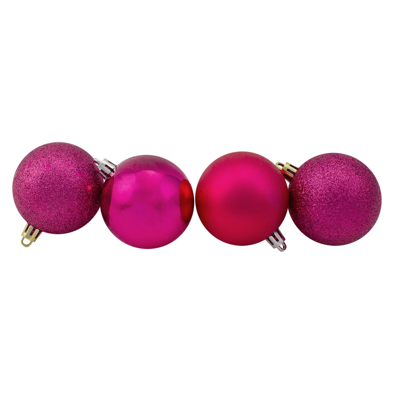 24ct Magenta Pink Shatterproof 4-Finish Christmas Ball Ornaments 2.5" (60mm) 4 24ct Magenta Pink Shatterproof 4-Finish Christmas Ball Ornaments 2.5" (60mm) - Image 2