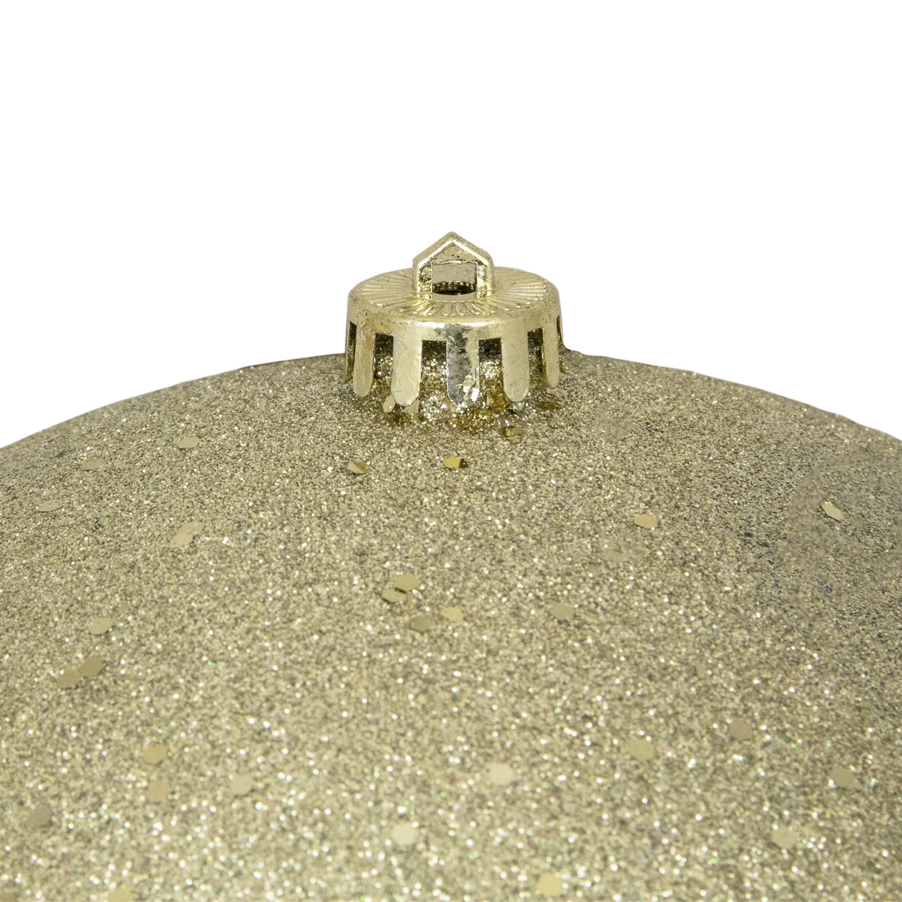 Gold Holographic Glitter Shatterproof Christmas Ball Ornament 10" (250mm) 4 Gold Holographic Glitter Shatterproof Christmas Ball Ornament 10" (250mm) - Image 2