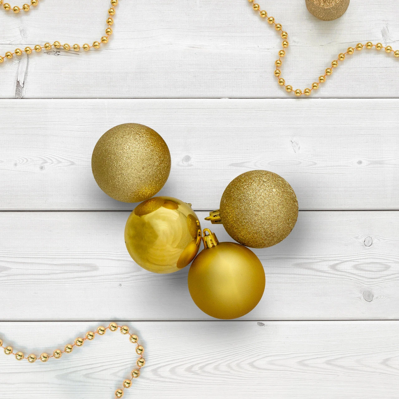 24ct Vegas Gold Shatterproof 4-Finish Christmas Ball Ornaments 2.5" (60mm) 4 24ct Vegas Gold Shatterproof 4-Finish Christmas Ball Ornaments 2.5" (60mm) - Image 2