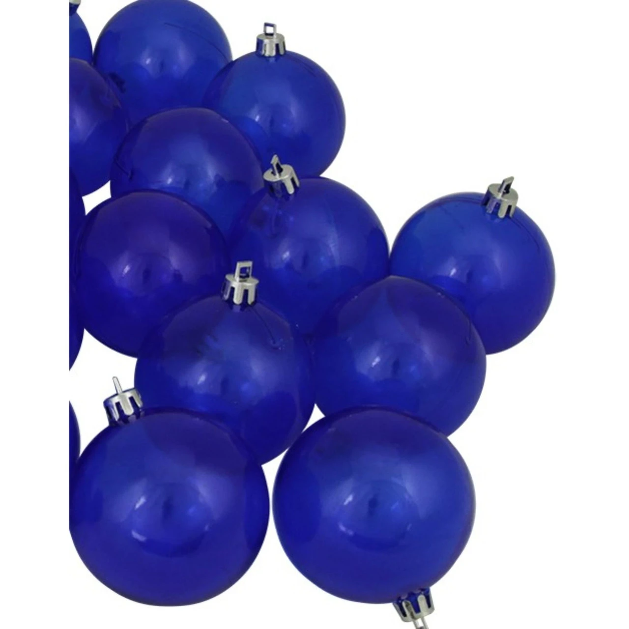 32ct Blue Shatterproof Transparent Christmas Ball Ornaments 3.25" (80mm) 5 32ct Blue Shatterproof Transparent Christmas Ball Ornaments 3.25" (80mm) - Image 3