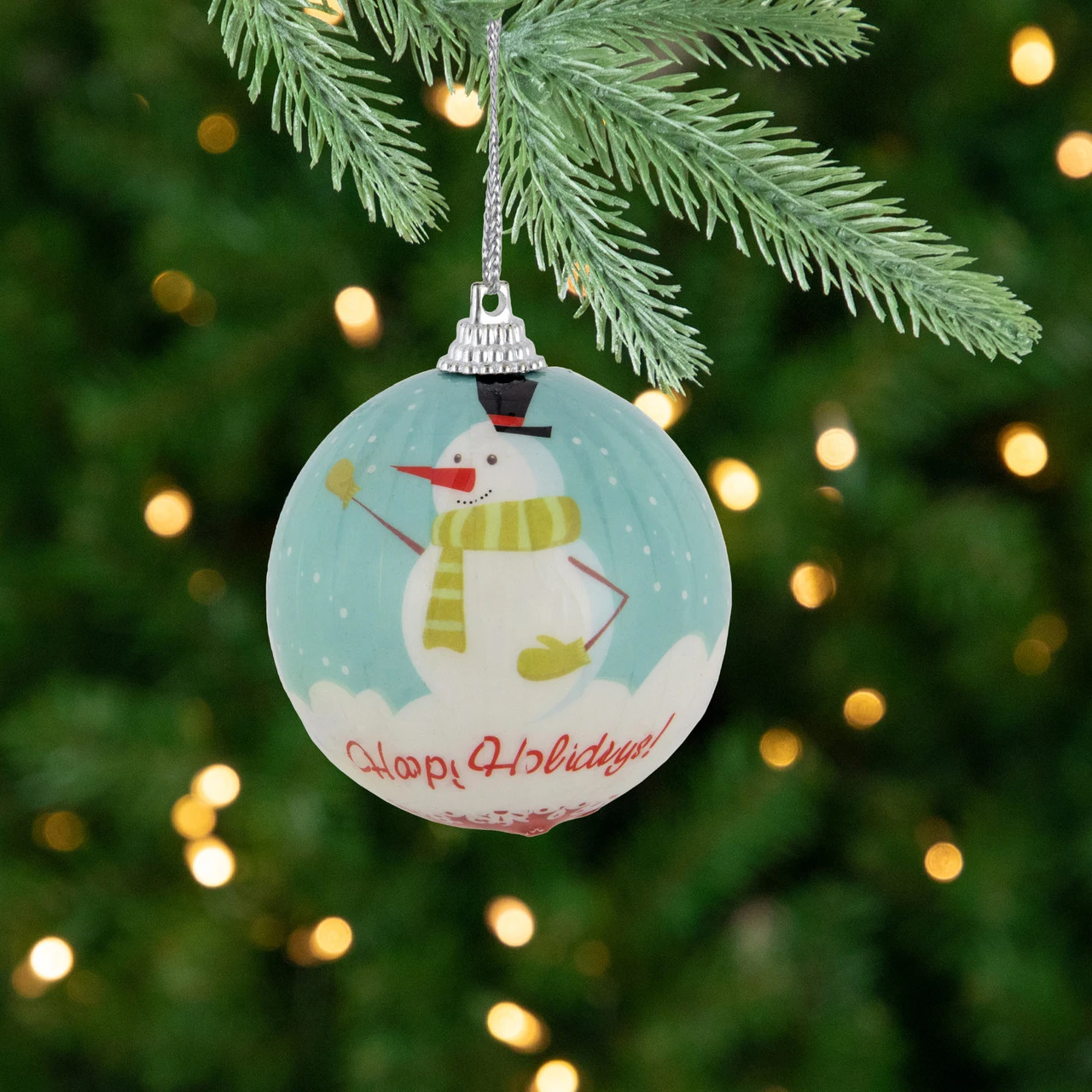 14-Piece Snowmen 'Happy Holidays' Decoupage Christmas Ball Ornament Set, 2.25"(60mm) 4 14-Piece Snowmen 'Happy Holidays' Decoupage Christmas Ball Ornament Set, 2.25"(60mm) - Image 2