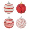 14-Piece Scandinavian Style Decoupage Christmas Ball Ornament Set, 2.25" (60mm)