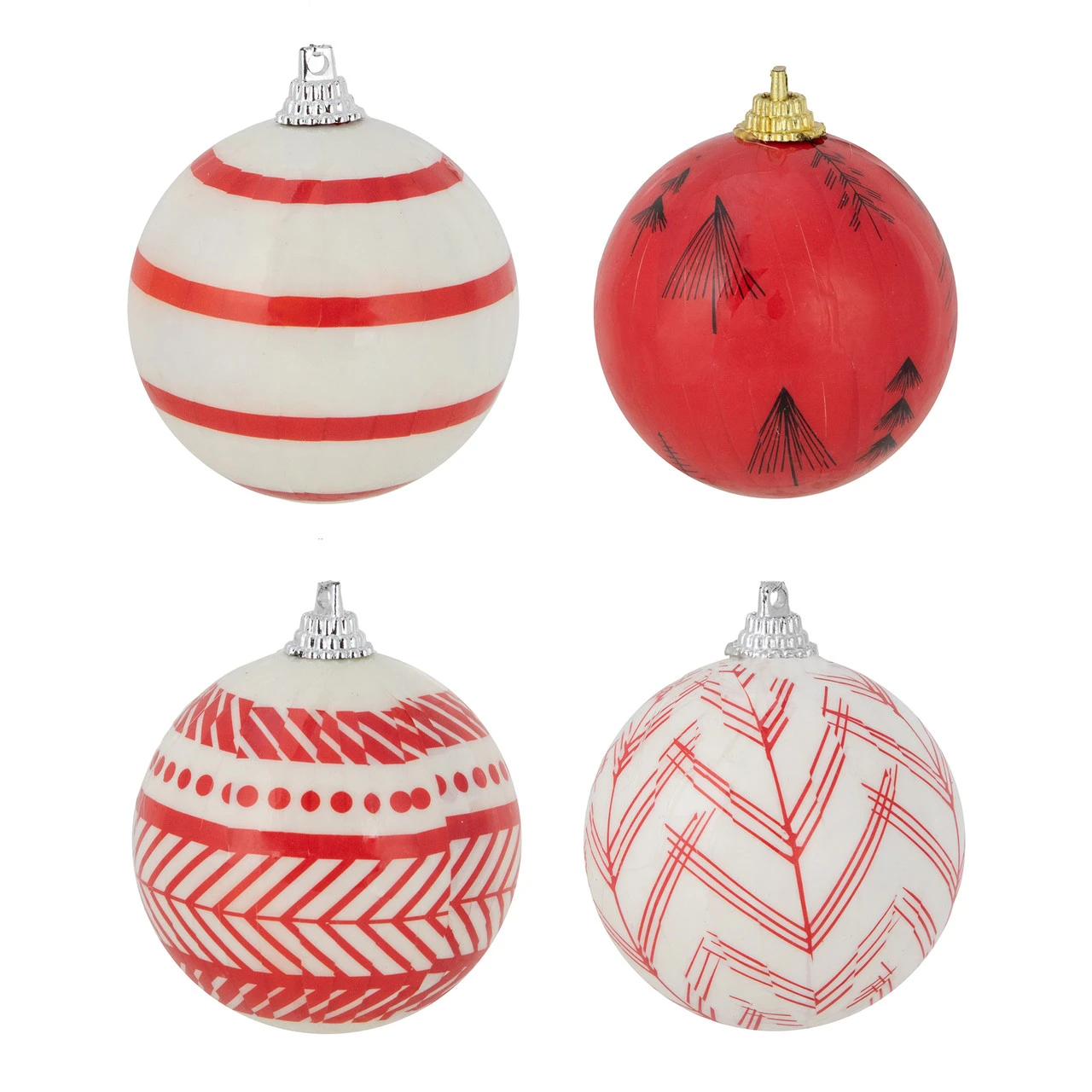 14-Piece Scandinavian Style Decoupage Christmas Ball Ornament Set, 2.25" (60mm) 3 14-Piece Scandinavian Style Decoupage Christmas Ball Ornament Set, 2.25" (60mm)