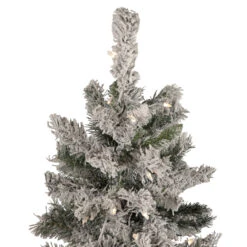 4.5' Pre-Lit Flocked Pine Medium Artificial Christmas Tree - Clear Lights -Christmas Decoration Store northlight m84224 3 updated 85623.1667657513