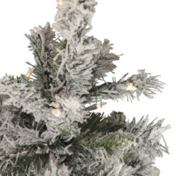 4.5' Pre-Lit Flocked Pine Medium Artificial Christmas Tree - Clear Lights -Christmas Decoration Store northlight m84224 4 updated 30789.1667657514