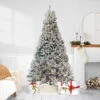 6.5' Pre-Lit Flocked Pine Medium Artificial Christmas Tree - Clear Lights -Christmas Decoration Store northlight m84228 1 77091.1667656490