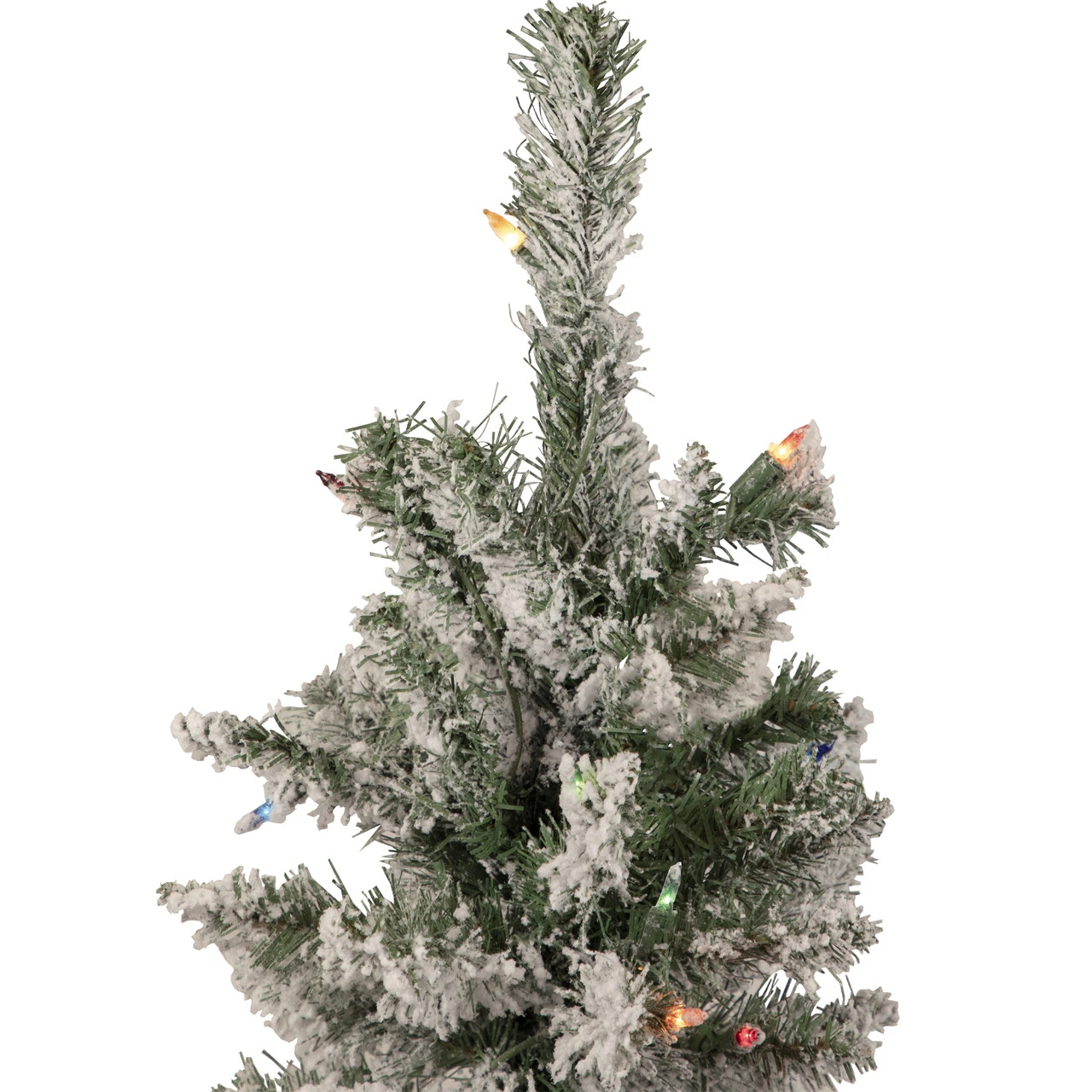 3' Pre-Lit Medium Heavily Flocked Artificial Christmas Tree - Multi-Color Lights 6 3' Pre-Lit Medium Heavily Flocked Artificial Christmas Tree - Multi-Color Lights - Image 4