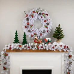 9' X 10" White Iridescent Mixed Pine Artificial Christmas Garland - Unlit 5 9' X 10" White Iridescent Mixed Pine Artificial Christmas Garland - Unlit -Christmas Decoration Store northlight m88640 2 61826.1667657516