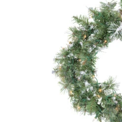 Pre-Lit Snow Mountain Pine Artificial Christmas Wreath - 24-Inch, Clear Lights 7 Pre-Lit Snow Mountain Pine Artificial Christmas Wreath - 24-Inch, Clear Lights -Christmas Decoration Store northlight m88645 3 84651.1667642861