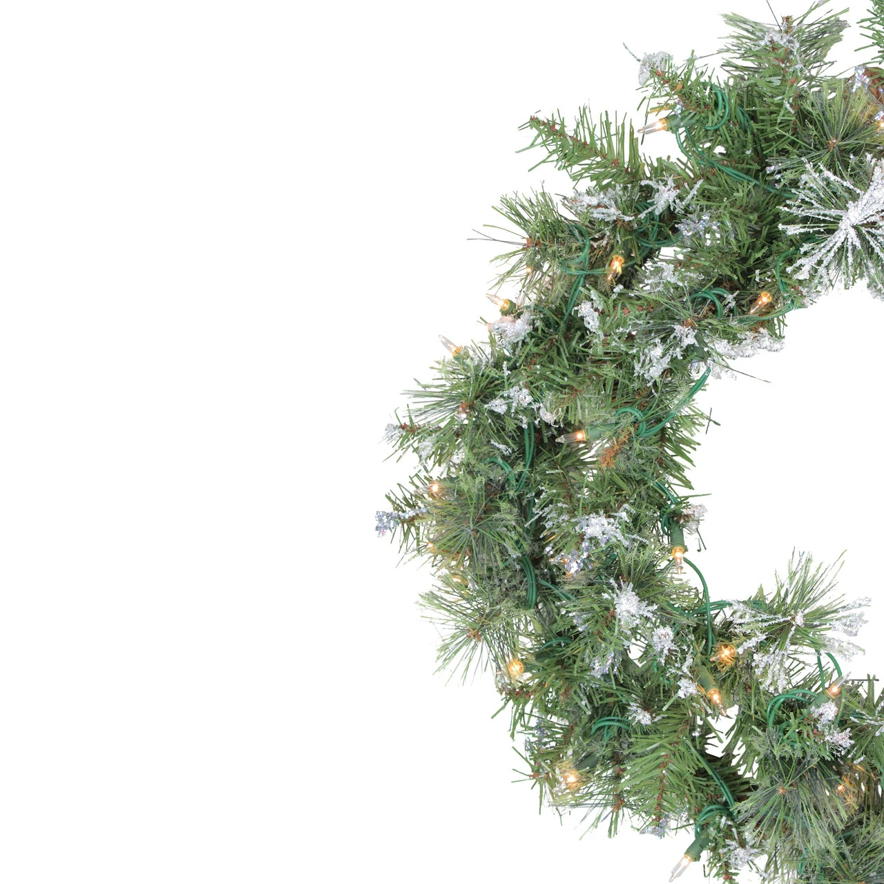 Pre-Lit Snow Mountain Pine Artificial Christmas Wreath - 24-Inch, Clear Lights 5 Pre-Lit Snow Mountain Pine Artificial Christmas Wreath - 24-Inch, Clear Lights - Image 3