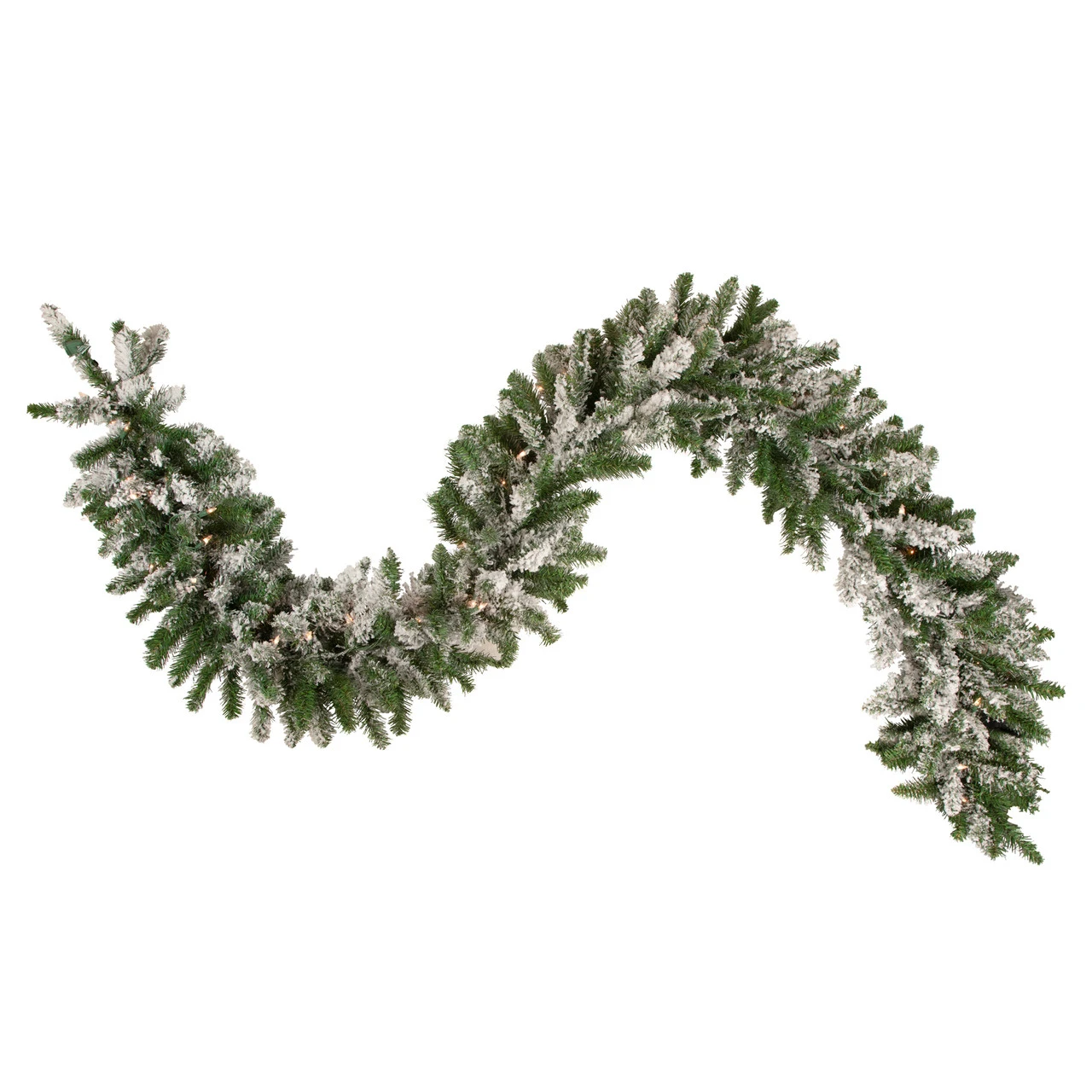 9' X 10" Pre-lit Snow Mountain Pine Artificial Christmas Garland - Clear Lights 3 9' X 10" Pre-lit Snow Mountain Pine Artificial Christmas Garland - Clear Lights