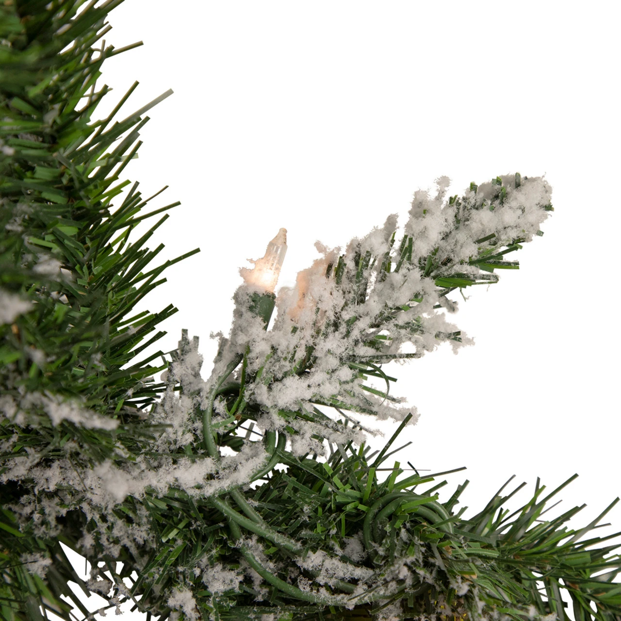 9' X 10" Pre-lit Snow Mountain Pine Artificial Christmas Garland - Clear Lights 5 9' X 10" Pre-lit Snow Mountain Pine Artificial Christmas Garland - Clear Lights - Image 3