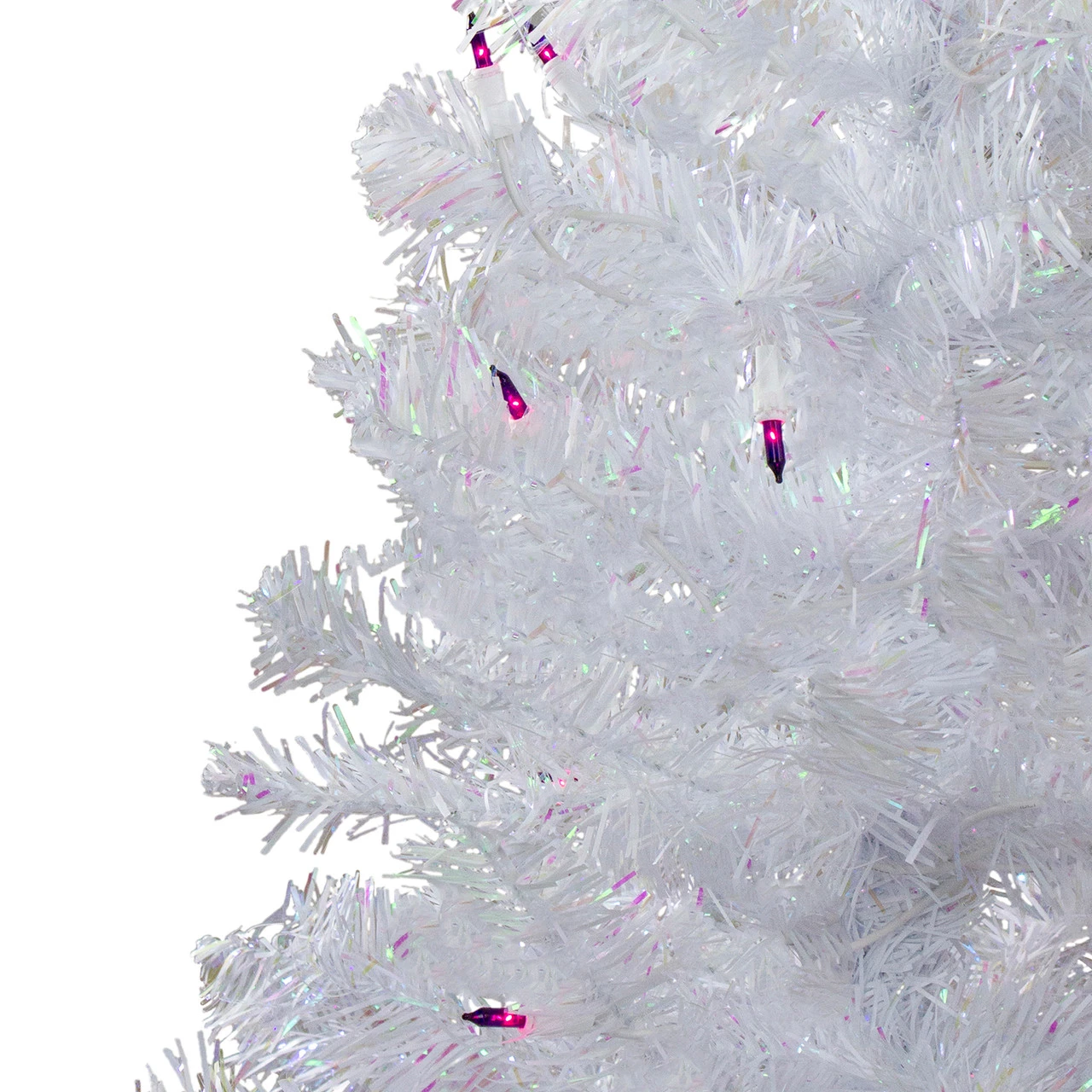 4' Pre-lit White Iridescent Pine Artificial Christmas Tree - Purple Lights 5 4' Pre-lit White Iridescent Pine Artificial Christmas Tree - Purple Lights - Image 3
