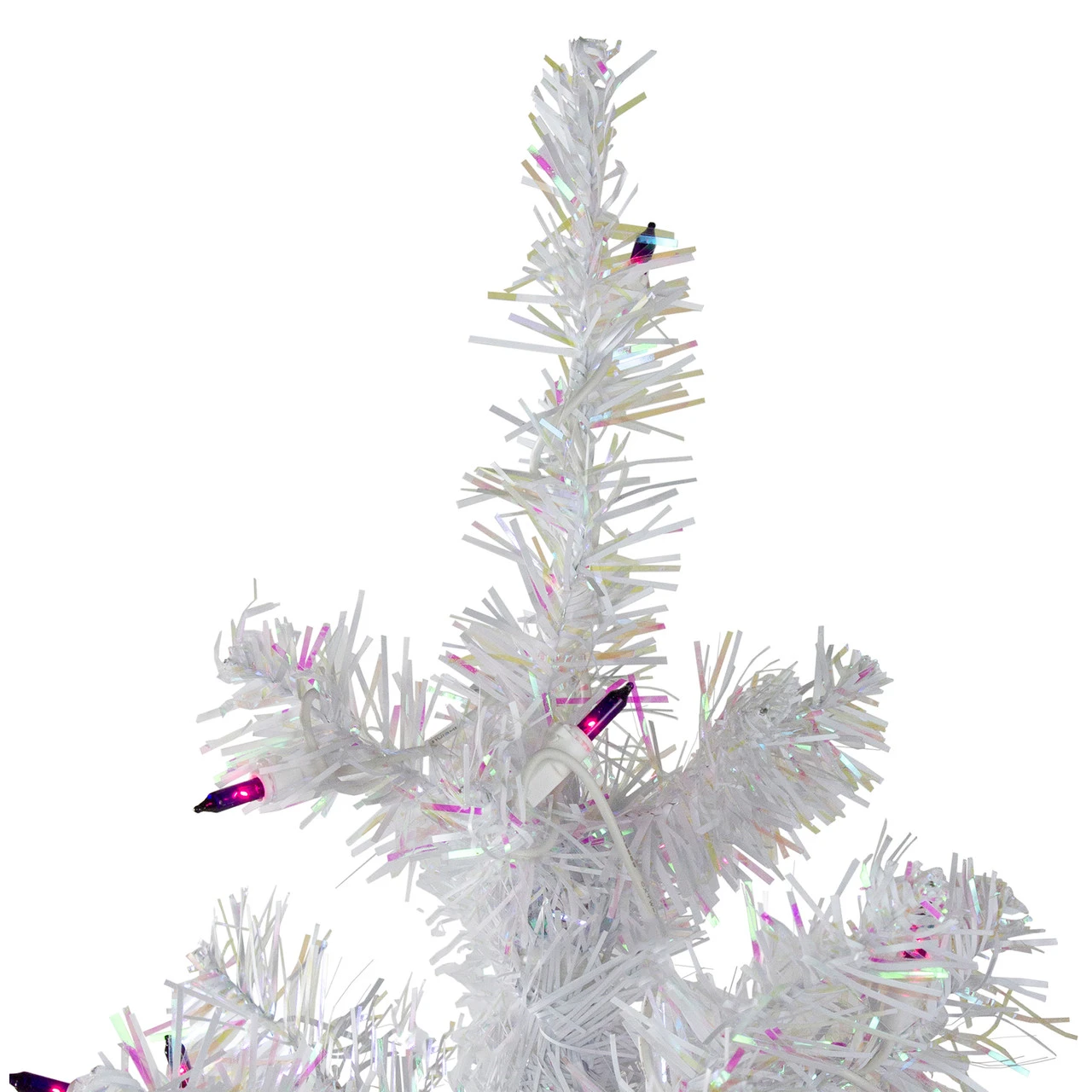4' Pre-lit White Iridescent Pine Artificial Christmas Tree - Purple Lights 7 4' Pre-lit White Iridescent Pine Artificial Christmas Tree - Purple Lights - Image 5