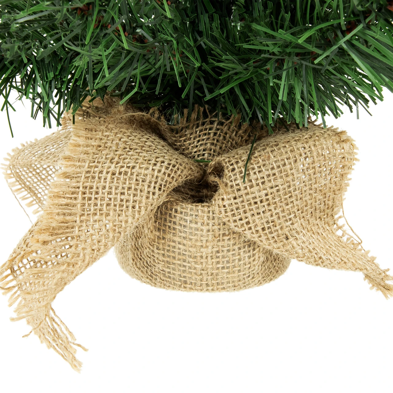 18" Medium Traditional Green Mini Pine Artificial Christmas Tree In Burlap Sack - Unlit 5 18" Medium Traditional Green Mini Pine Artificial Christmas Tree In Burlap Sack - Unlit - Image 3