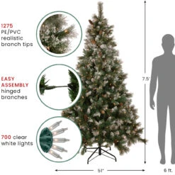 7.5' Pre-lit Snow Valley Pine Artificial Christmas Tree, Clear Lights 15 7.5' Pre-lit Snow Valley Pine Artificial Christmas Tree, Clear Lights -Christmas Decoration Store northlight mass20c42c20b42c20ys20plug 08882.1667530158