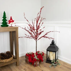 50" Artificial Red Berry Christmas Twig Tree With Square Stand, Unlit -Christmas Decoration Store northlight nl00343 styled 39596.1686065079
