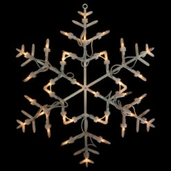 13.5" Lighted Snowflake Christmas Window Silhouette Decoration
