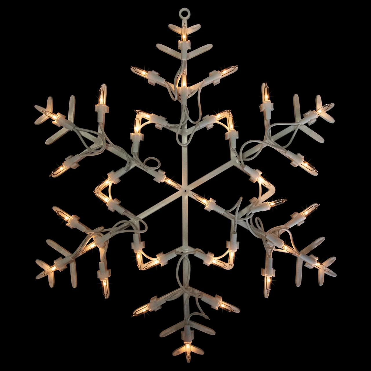 13.5" Lighted Snowflake Christmas Window Silhouette Decoration 3 13.5" Lighted Snowflake Christmas Window Silhouette Decoration