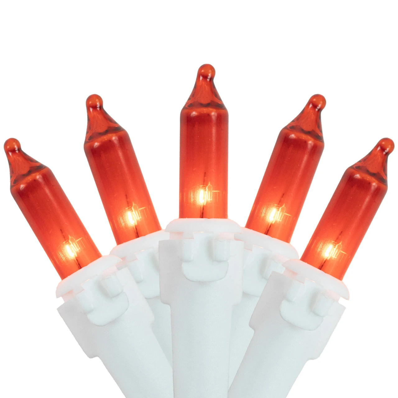 100-Count Orange Mini Christmas Lights Set, 20.25ft White Wire 4 100-Count Orange Mini Christmas Lights Set, 20.25ft White Wire - Image 2