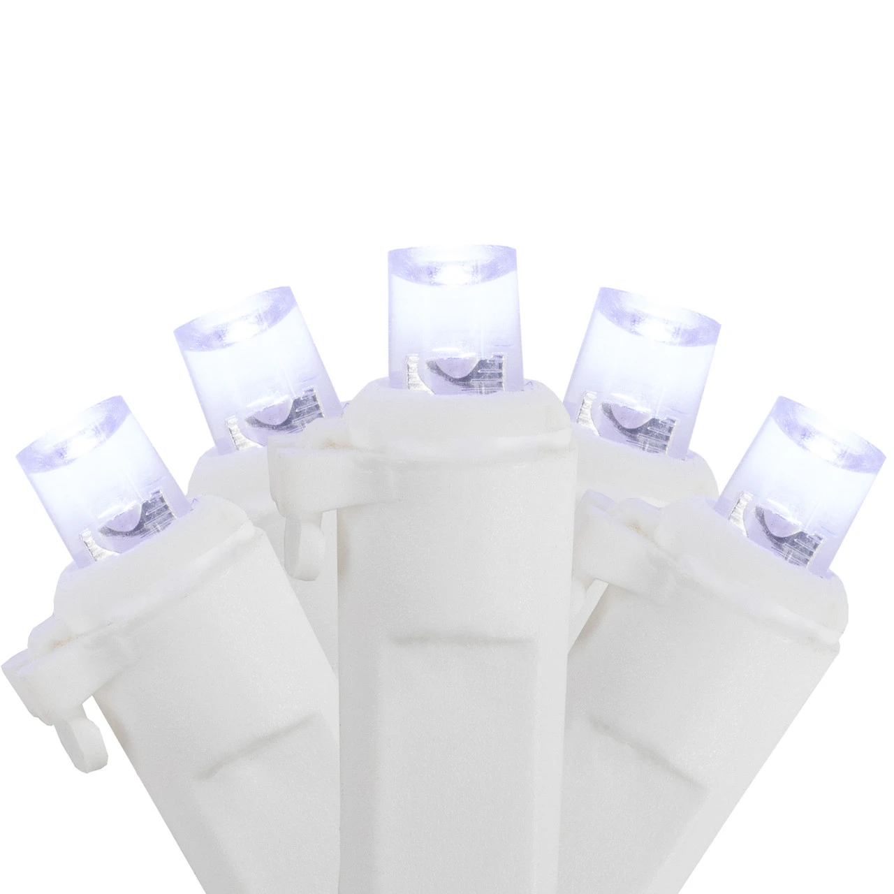 100ct Pure White LED Wide Angle Christmas Icicle Lights, 5.5ft White Wire 3 100ct Pure White LED Wide Angle Christmas Icicle Lights, 5.5ft White Wire