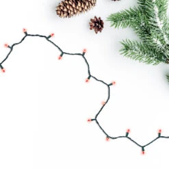 100-Count Red LED Mini Christmas Lights - 33 Ft Green Wire