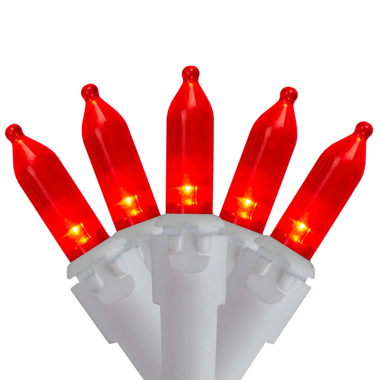 100-Count Red LED Mini Christmas Lights, 33ft White Wire 4 100-Count Red LED Mini Christmas Lights, 33ft White Wire - Image 2