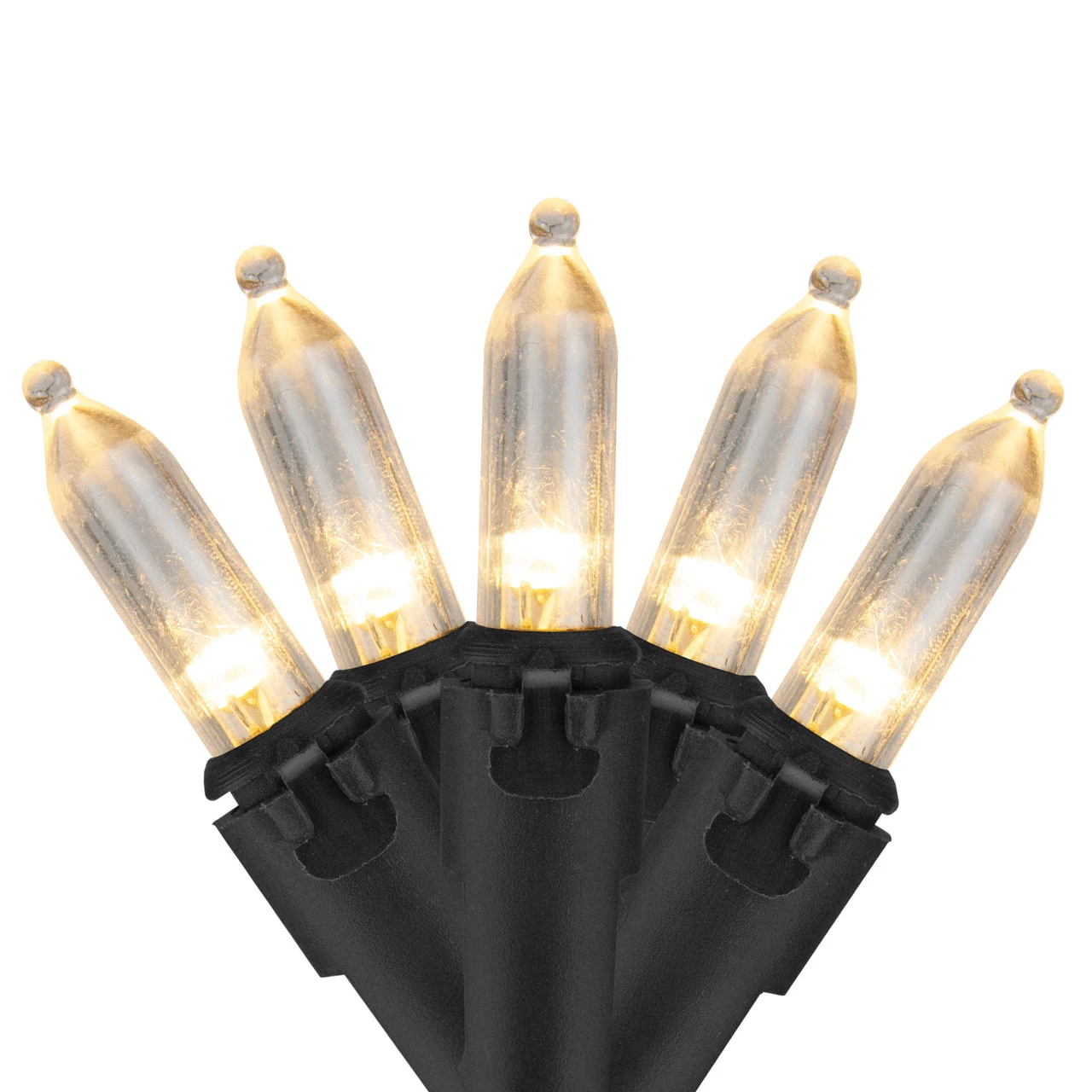 50 White LED Mini Christmas Lights - 16.25 Ft Black Wire 3 50 White LED Mini Christmas Lights - 16.25 Ft Black Wire