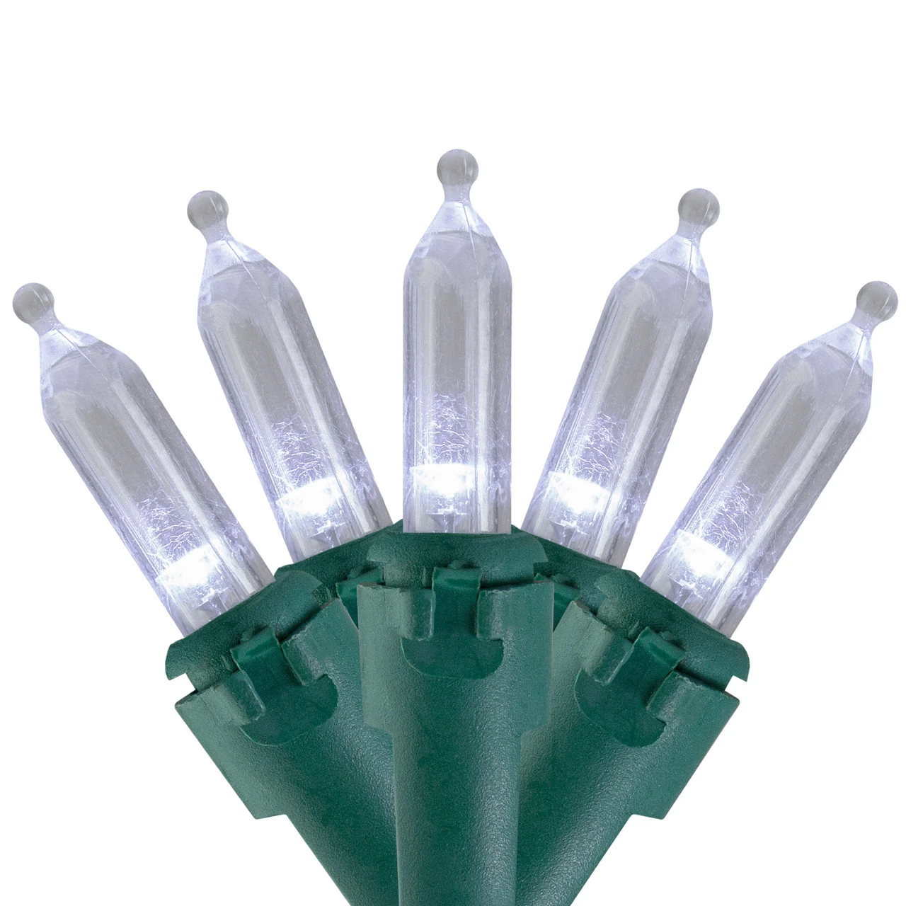 50ct Pure White LED Mini Christmas Lights, 16.25ft Green Wire 3 50ct Pure White LED Mini Christmas Lights, 16.25ft Green Wire