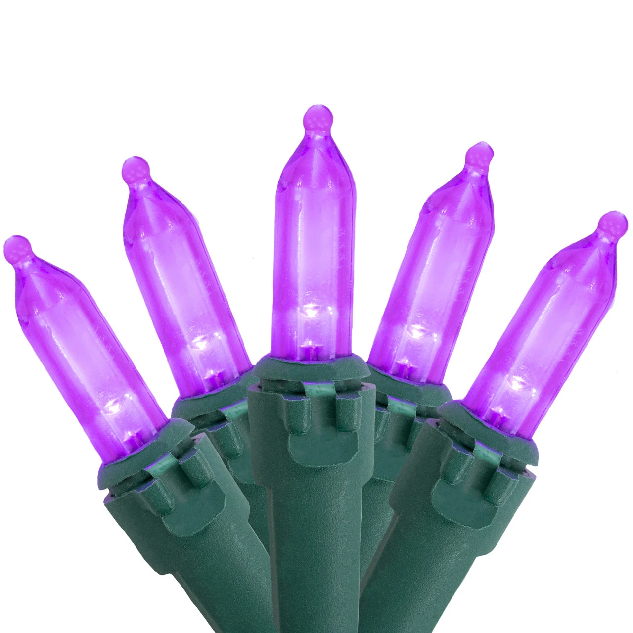 50ct Purple LED Mini Christmas Lights, 16.25ft Green Wire 4 50ct Purple LED Mini Christmas Lights, 16.25ft Green Wire - Image 2
