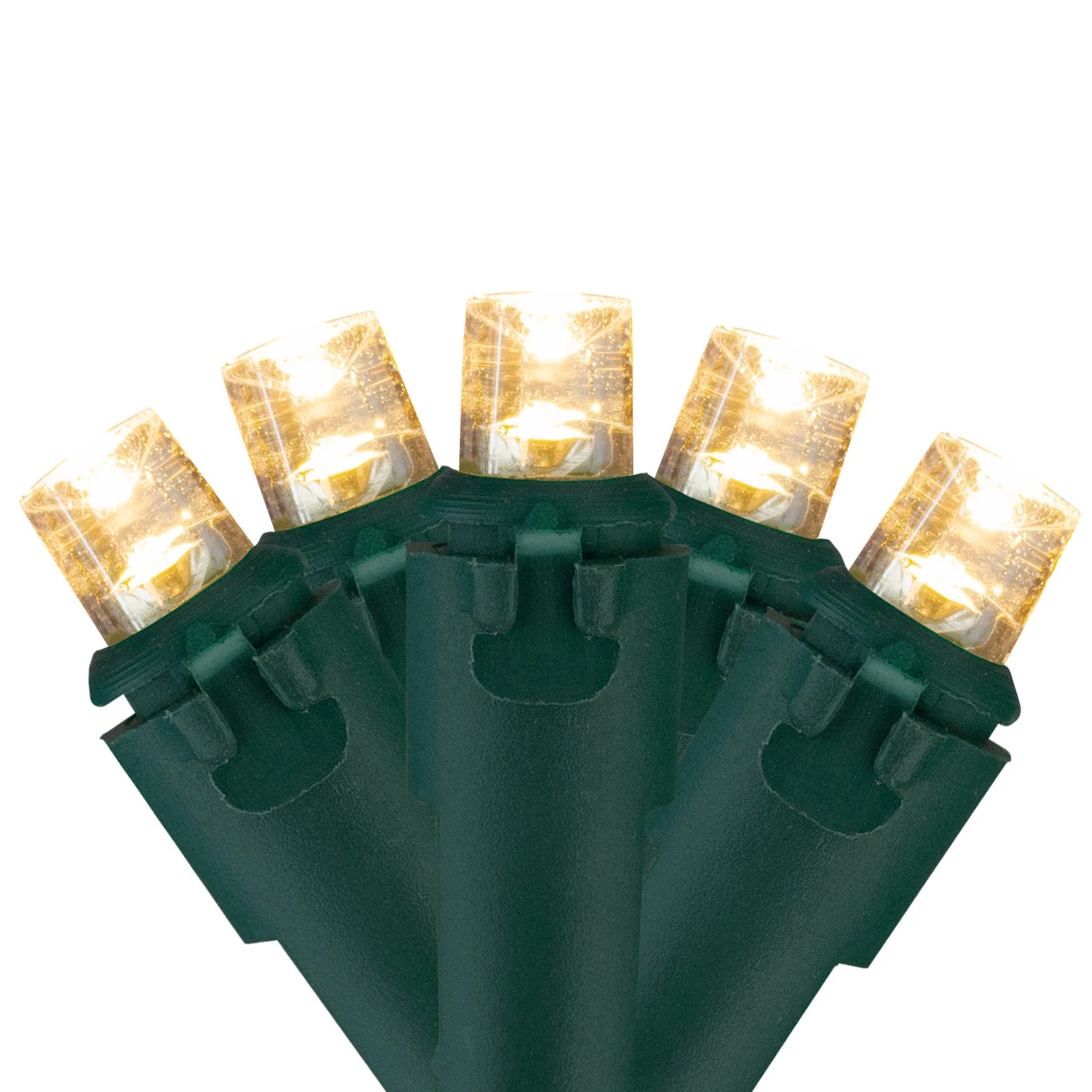 50 Warm White LED Wide Angle Christmas Lights - 16.25 Ft Green Wire 4 50 Warm White LED Wide Angle Christmas Lights - 16.25 Ft Green Wire - Image 2