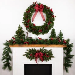 32" Pre-Lit Canadian Pine Artificial Christmas Swag - Clear Lights 7 32" Pre-Lit Canadian Pine Artificial Christmas Swag - Clear Lights -Christmas Decoration Store northlight nl02573 2 57458.1667576241