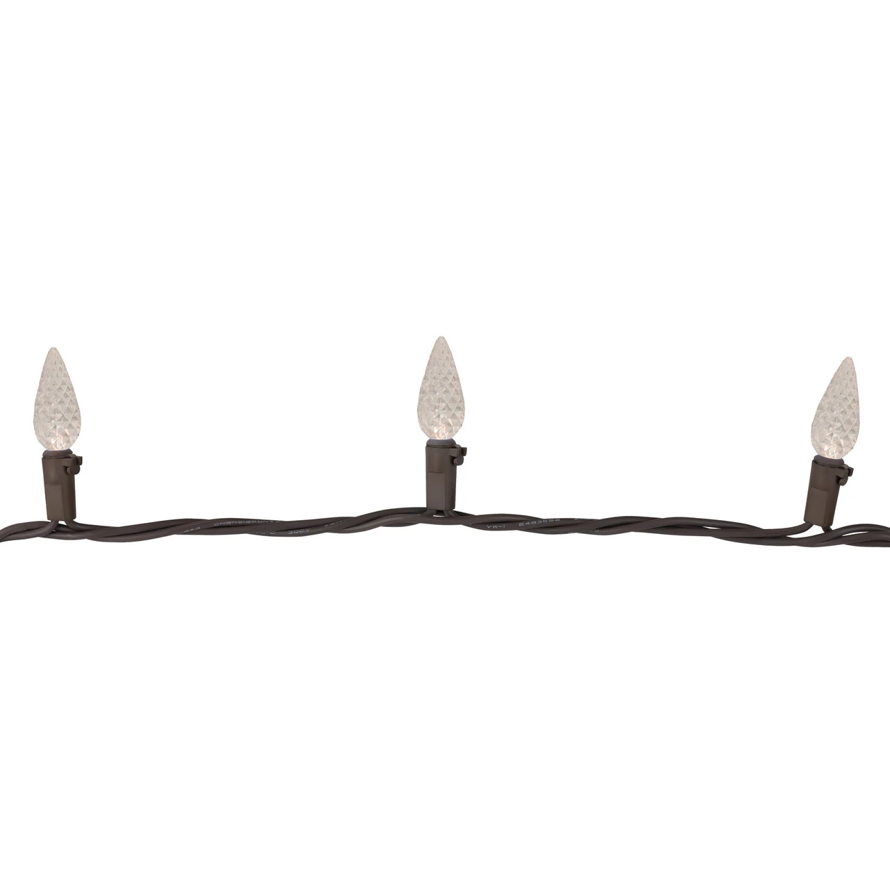 70 Warm White LED Faceted C6 Christmas Lights - 23 Ft Brown Wire 5 70 Warm White LED Faceted C6 Christmas Lights - 23 Ft Brown Wire - Image 3