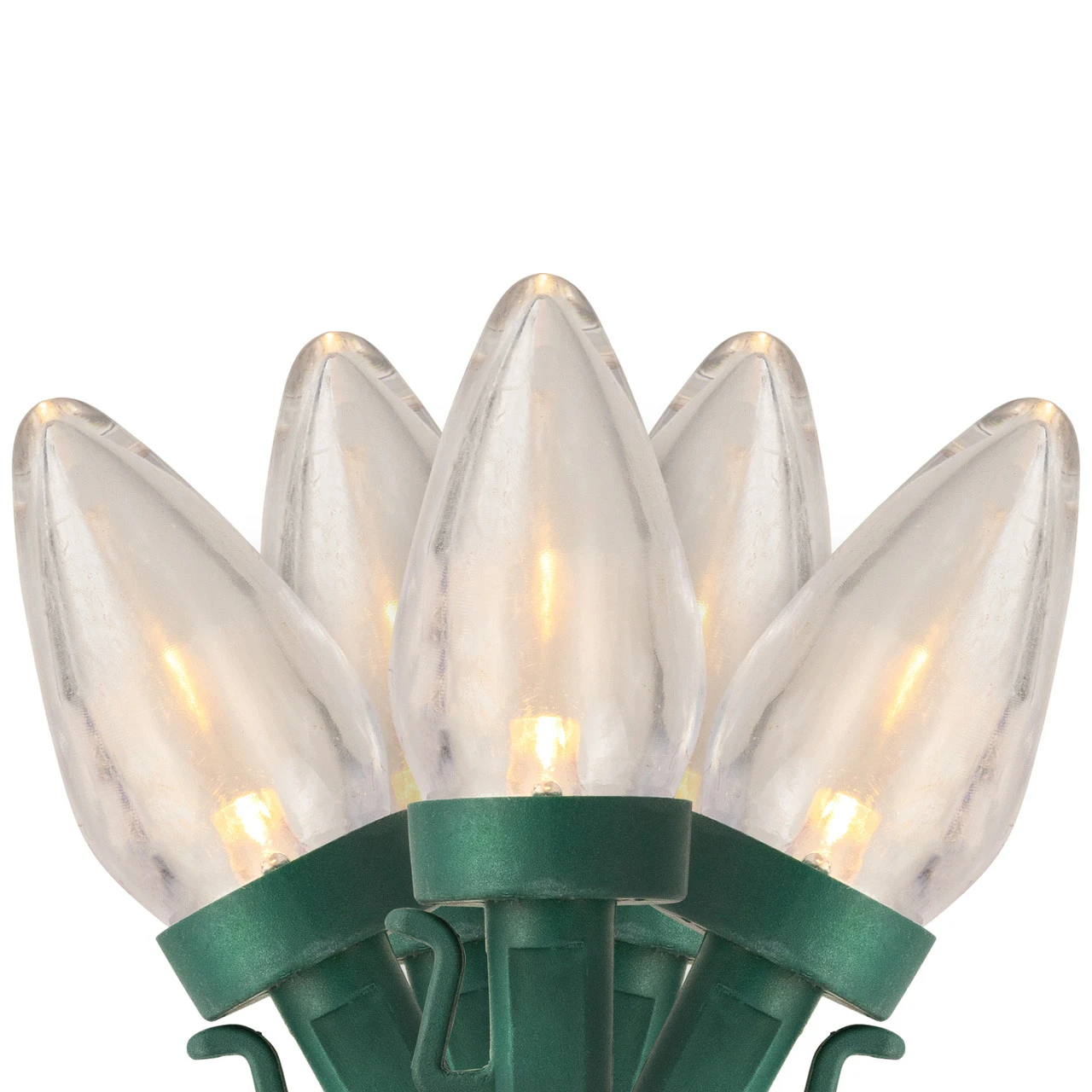 25ct Warm White LED C7 Christmas Lights - 16ft Green Wire 3 25ct Warm White LED C7 Christmas Lights - 16ft Green Wire