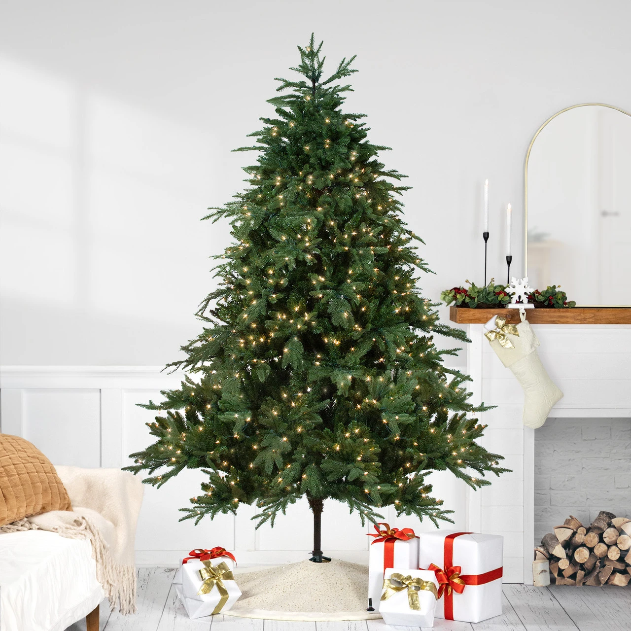 7.5' Pre-Lit Full Aurora Spruce Artificial Christmas Tree - Clear Lights 3 7.5' Pre-Lit Full Aurora Spruce Artificial Christmas Tree - Clear Lights