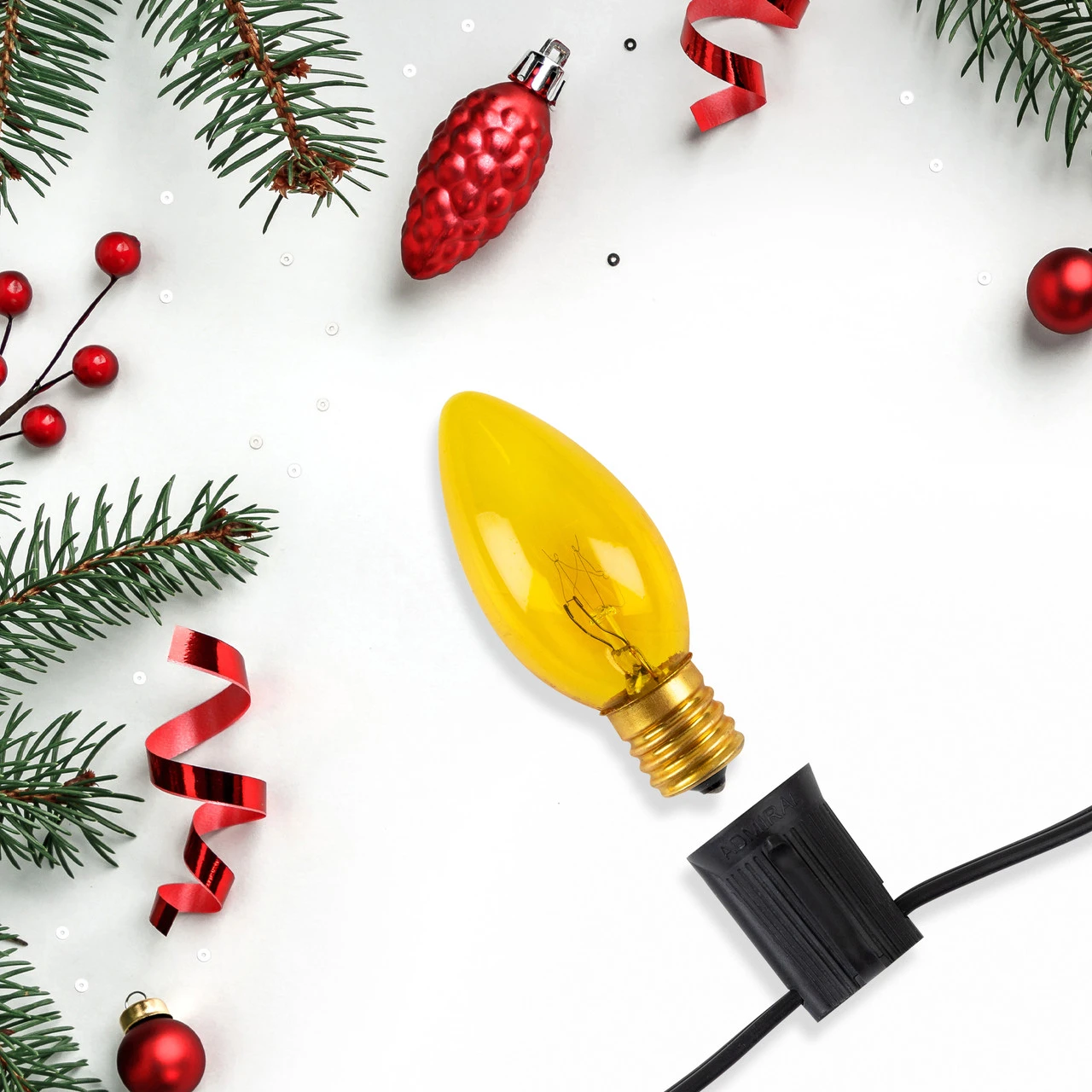 Pack Of 25 Incandescent Transparent Yellow C9 Christmas Replacement Bulbs 4 Pack Of 25 Incandescent Transparent Yellow C9 Christmas Replacement Bulbs - Image 2