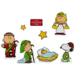 8-Piece Peanuts Christmas Nativity Double Sided Window Cling Decorations