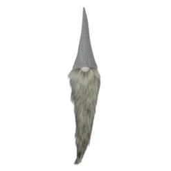 30" Gray And White Traditional Hanging Christmas Gnome Decoration